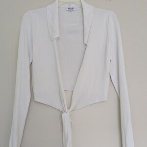 EUC 525 America Kira Wrap Ivory White Ribbed Wrap Cardigan, WS